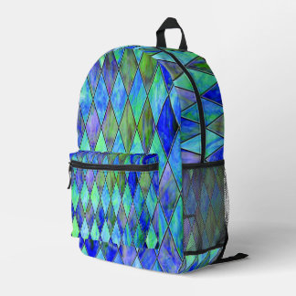 Blauw Diamant Ontwerp Bedrukte Rugzak