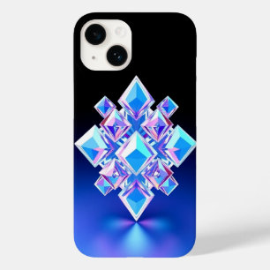 Blauw Diamant Patroon Schijnende Emissie Mobiel Case-Mate iPhone 14 Hoesje