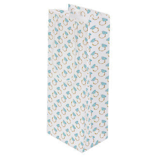 Blauw Diamanten Trouwringen Patroon Wijn Cadeautas
