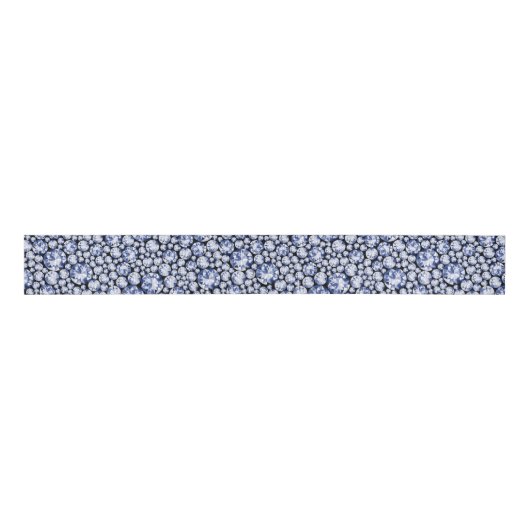 Blauw diamantpatroon grosgrain lint (Voorkant)
