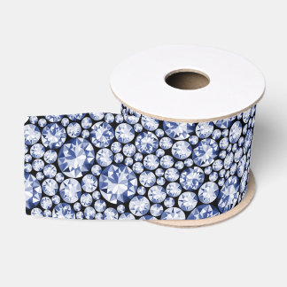Blauw diamantpatroon grosgrain lint