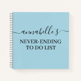 Blauw die nooit eindigt om Notitieboek van lijst t