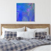 Blauw Digitaal Abstract Canvas Wrap Print (Insitu (Slaapkamer))