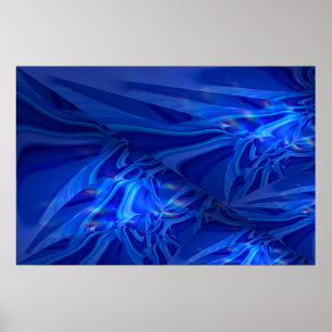 Blauw Digitaal Abstract het Schilderen Poster