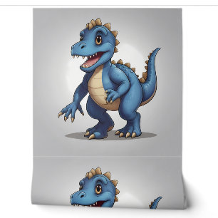 Blauw Dino Kinder accentwanddecor Behang