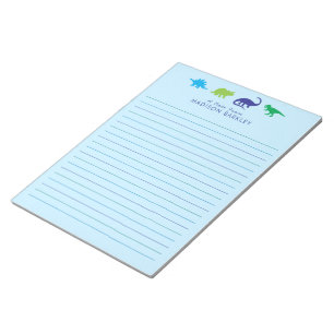 Blauw Dinosaur Cute Kind Dino Briefpapier Blocnote