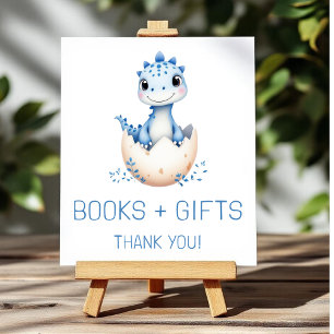 Blauw Dinosaurussen Boeken en Cadeaus Baby Shower  Poster