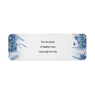 Blauw Distel Eucalyptus Trouwlabel Etiket