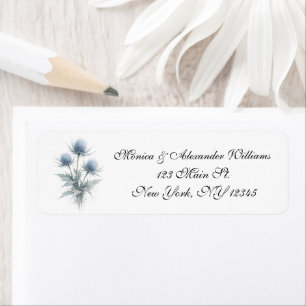Blauw Distel Schotse Bloem Retouradres Label