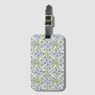 Blauw Ditsy Bloemmotief Bagagelabel