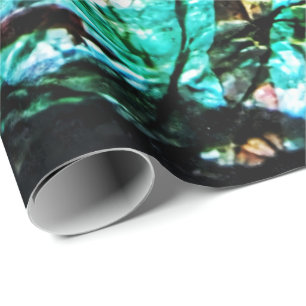 Blauw donker abstract inpakpapier, Abstract feest Cadeaupapier