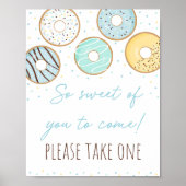 Blauw Donut zo zoet Birthday-teken Poster (Voorkant)