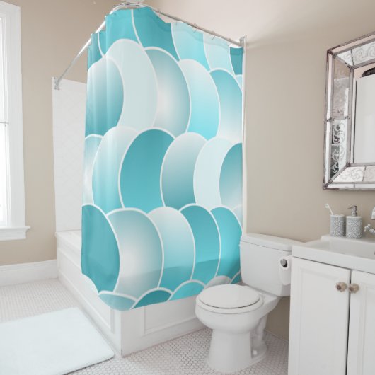 Blauw Douchegordijn (In situ)