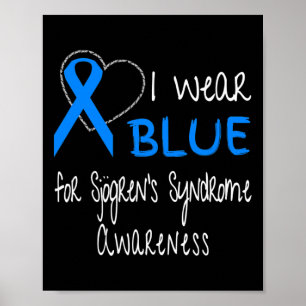 Blauw draag voor Sjogren's Syndrome Awareness Ribb Poster