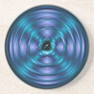 Blauw draaiend atoom zandsteen onderzetter