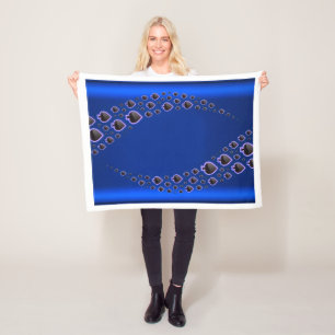 Blauw Draaikolk Schoppenpatroon Fleece Deken