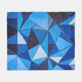 Blauw Driehoek Geometrisch Ontwerp Fleece Deken (Voorkant (Horizontaal))