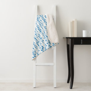blauw driehoekspatroon sherpa deken