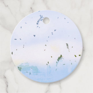 Blauw dromerig groen blad feest ontwerp Favor Bedankjes Labels