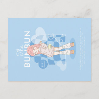 Blauw dromerig roze briefkaart