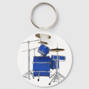 Blauw drumstel: sleutelhanger