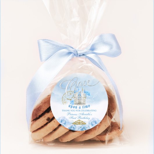 Blauw eens op een tijdprinses ronde sticker