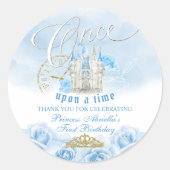 Blauw eens op een tijdprinses ronde sticker (Voorkant)