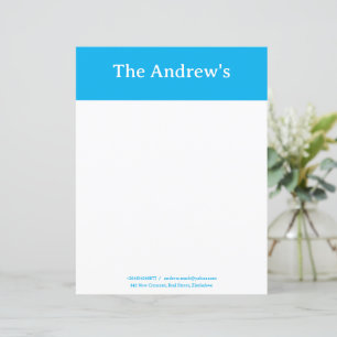 Blauw Eenvoudig Briefpapier