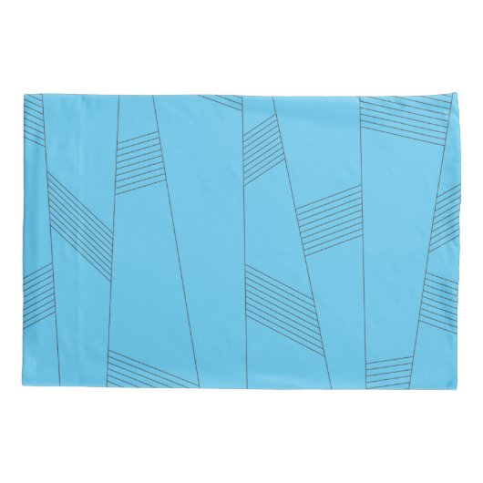 Blauw, eenvoudig, elegant, abstract lijnpatroon kussensloop (Achterkant)