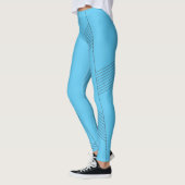 Blauw, eenvoudig, elegant, abstract lijnpatroon leggings (Links)