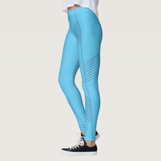 Blauw, eenvoudig, elegant, abstract lijnpatroon leggings (Links)