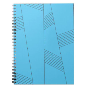 Blauw, eenvoudig, elegant, abstract lijnpatroon notitieboek