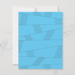 Blauw, eenvoudig, elegant, abstract lijnpatroon notitiekaartje
