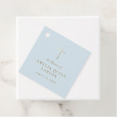 Blauw Eenvoudig Elegant Goud Kruis Doopsel Bedankjes Labels (In situ)