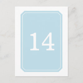 Blauw Eenvoudig elegant tabelnummer Briefkaart