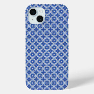 BLAUW EENVOUDIG GEOMETRISCH PATROON iPhone 15 MINI HOESJE