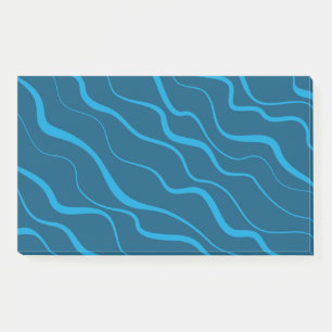 Blauw, eenvoudig, modern, koele golfabstractie post-it® notes