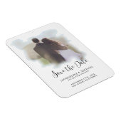 Blauw Eenvoudige Elegant Modern Script Waterverf F Magneet (Rechterzijde)