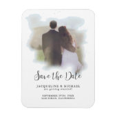 Blauw Eenvoudige Elegant Modern Script Waterverf F Magneet (Verticaal)