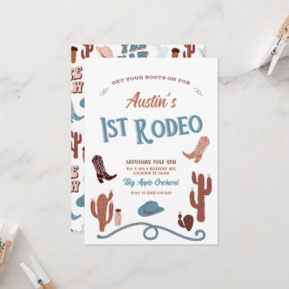 Blauw eerste Rodeo Kaart