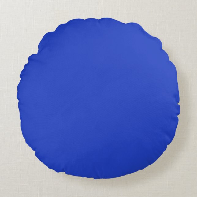 Blauw (effen kleur) rond kussen (Voorkant)