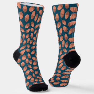Blauw Eikel patroon Sokken