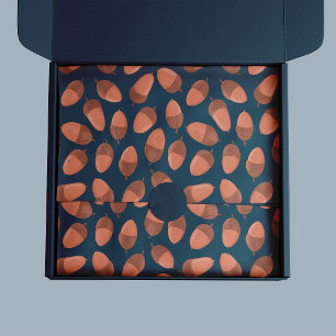 Blauw Eikel patroon Tissuepapier