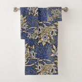 Blauw Elegant Bloemen Patroon Bad Handdoek (Insitu)