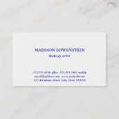  blauw Elegant Floral Flourish Pattern Visitekaartje (Achterkant)