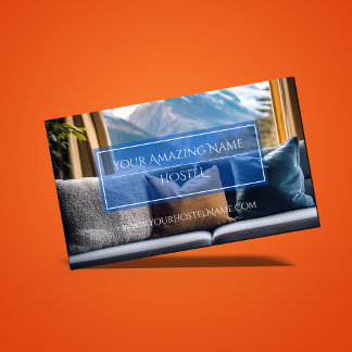 Blauw Elegant Hostel Foto Delicaat Stijlvol Helder Visitekaartje