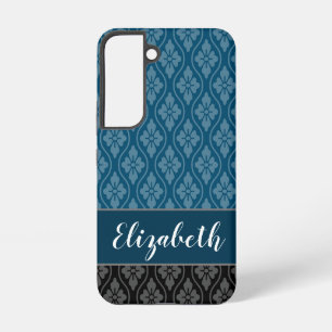 Blauw Elegant Japans Tatewaku Patroon Samsung Galaxy Hoesje