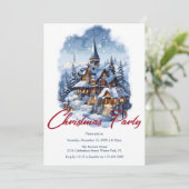 Blauw Elegant Kerstfeest Kaart (Staand voorkant)