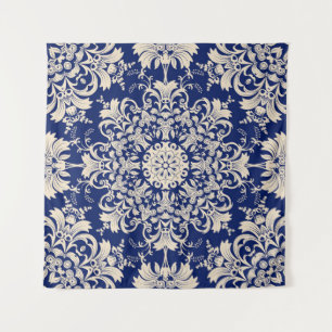 Blauw : Elegant naadloos patroon. Wandkleed