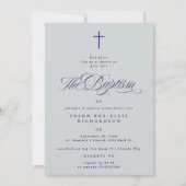 Blauw Elegant Navy Cross Boy Fotodoop Kaart (Voorkant)